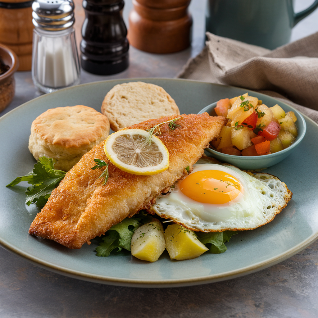 A vibrant breakfast table with smoked salmon, eggs, avocado toast, and fresh herbs.