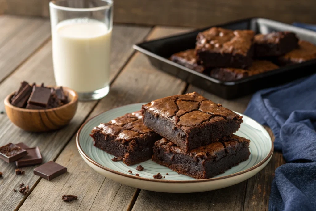 Fudgy Brownies On A Plate