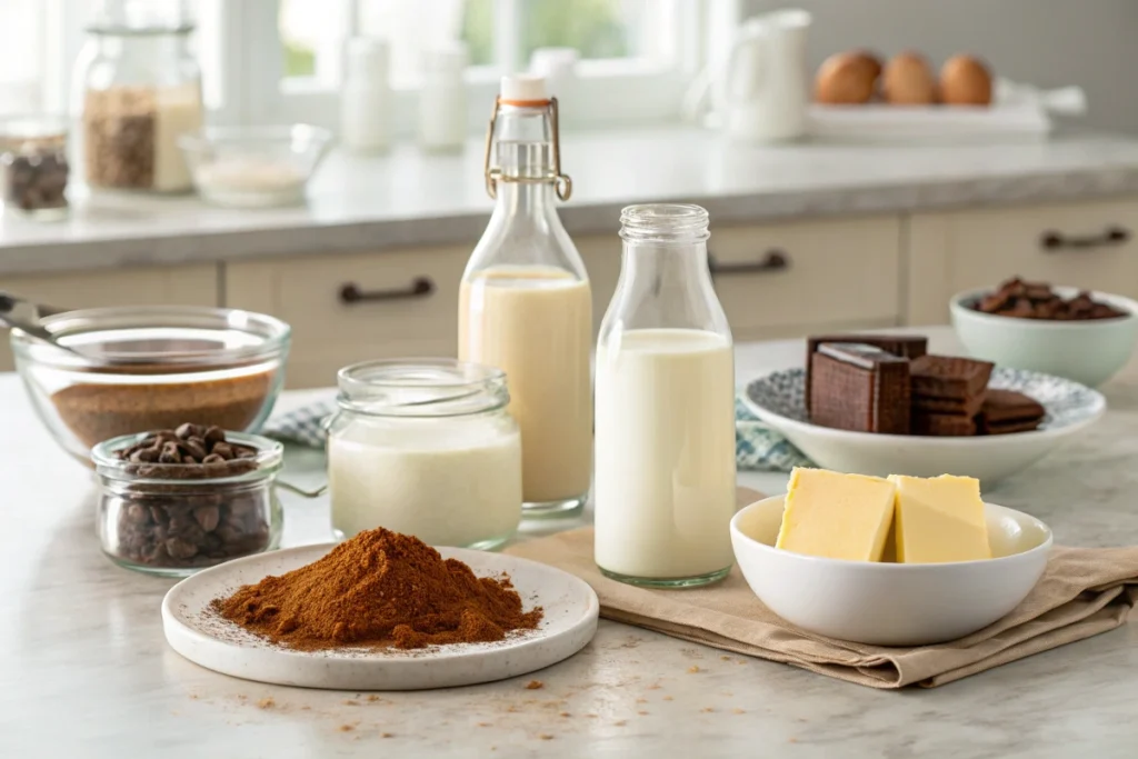 Key Ingredients For Chocolate Cornstarch Pudding