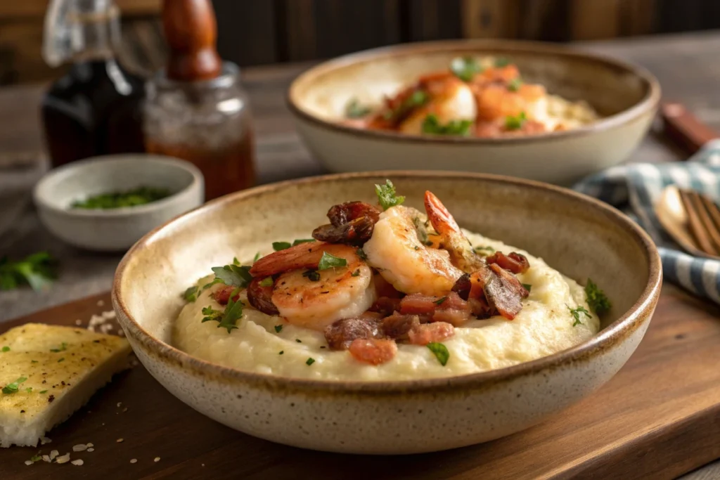 Plated Old Charleston Style Shrimp And Grits