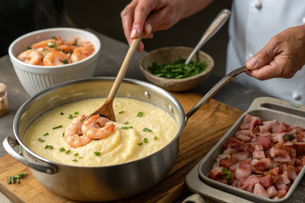 Preparing Charleston Style Shrimp And Grits