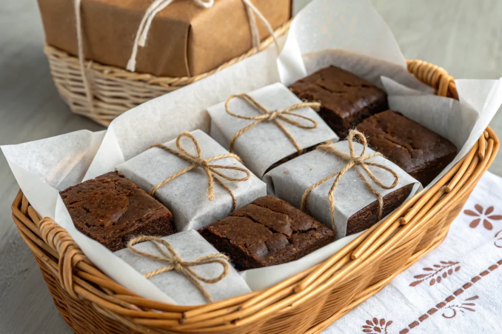 Wrapped Brownies For Storage